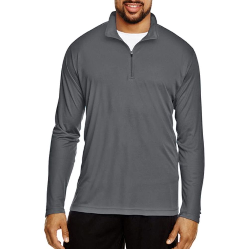90 DEGREES Mens By Reflex Gray Heather Long Sleeve Quarter-Zip T-Shirt XL